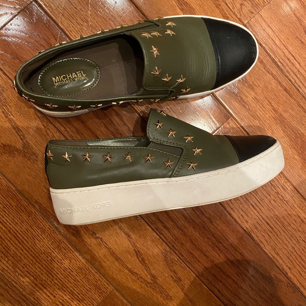 Michael Kors platform slip on shoes.